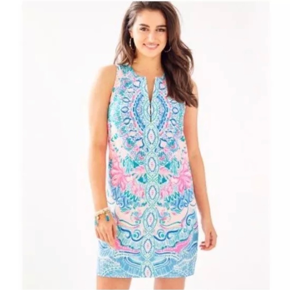 Lilly Pulitzer Blue and Pink Sleeveless Dress